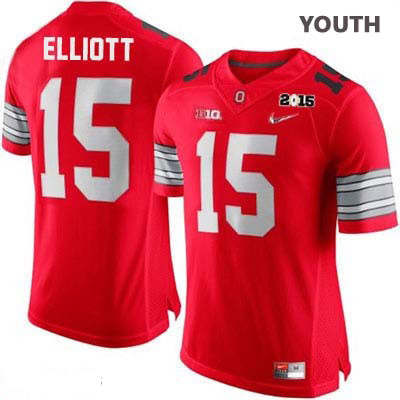 Ohio State Buckeyes Youth Ezekiel Elliott #15 Red Authentic Nike Diamond Quest 2015 Patch College NCAA Stitched Football Jersey WT19O85EI